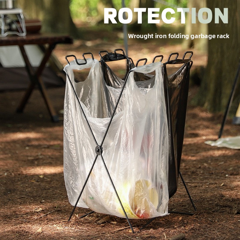 Camping Cooking Organizer - حامل أكياس القمامة المحمول القابل للطي،