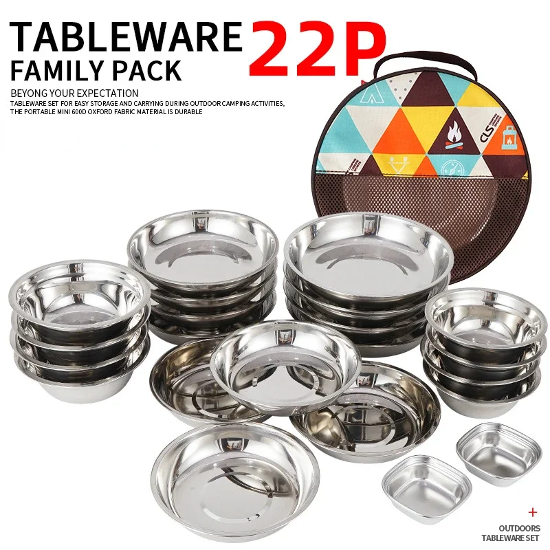 مجموعة أطباق طعام محمولة للطهي - مراجعة Camping Cooking Dining Set وسعره