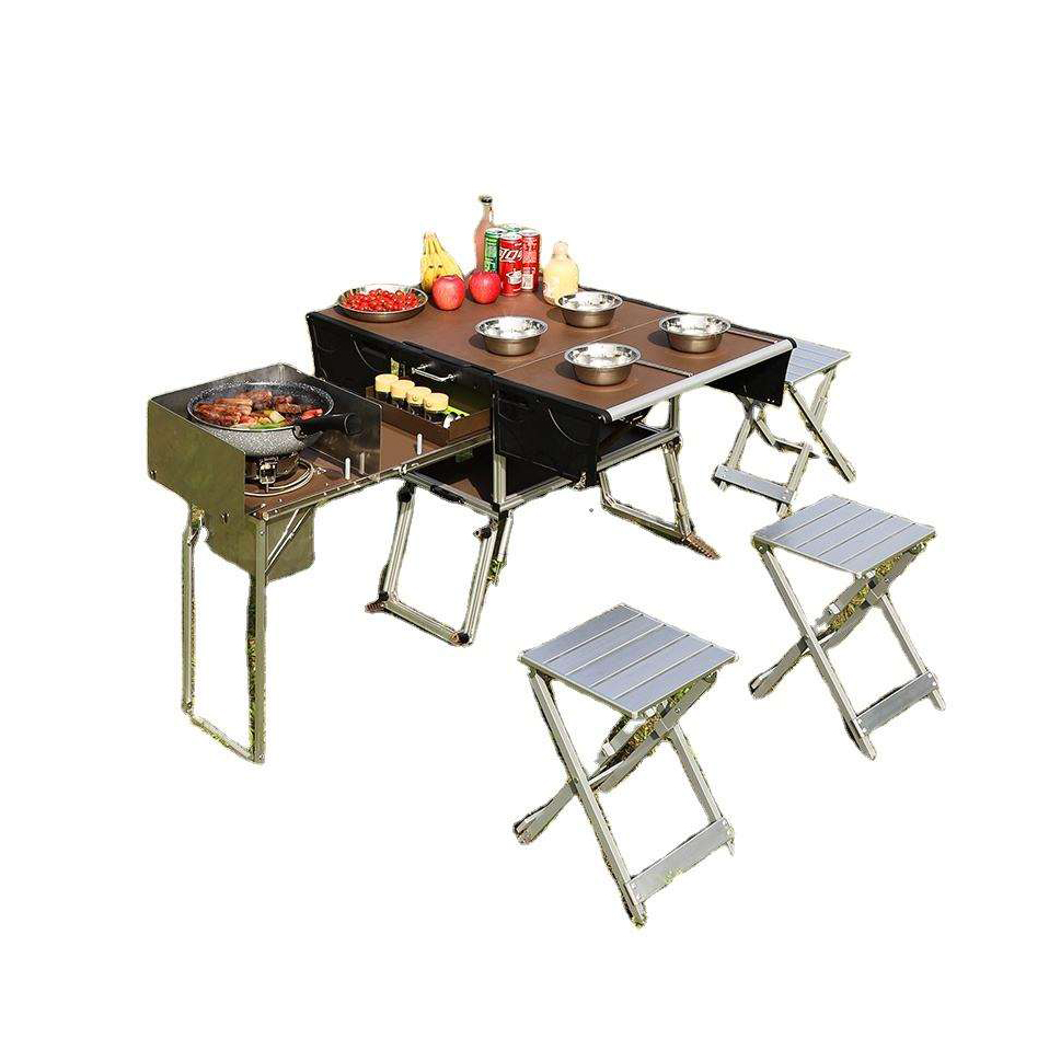 المحمولة في الهواء الطلق للطي  - مراجعة Camping Cooking Dining Set وسعره